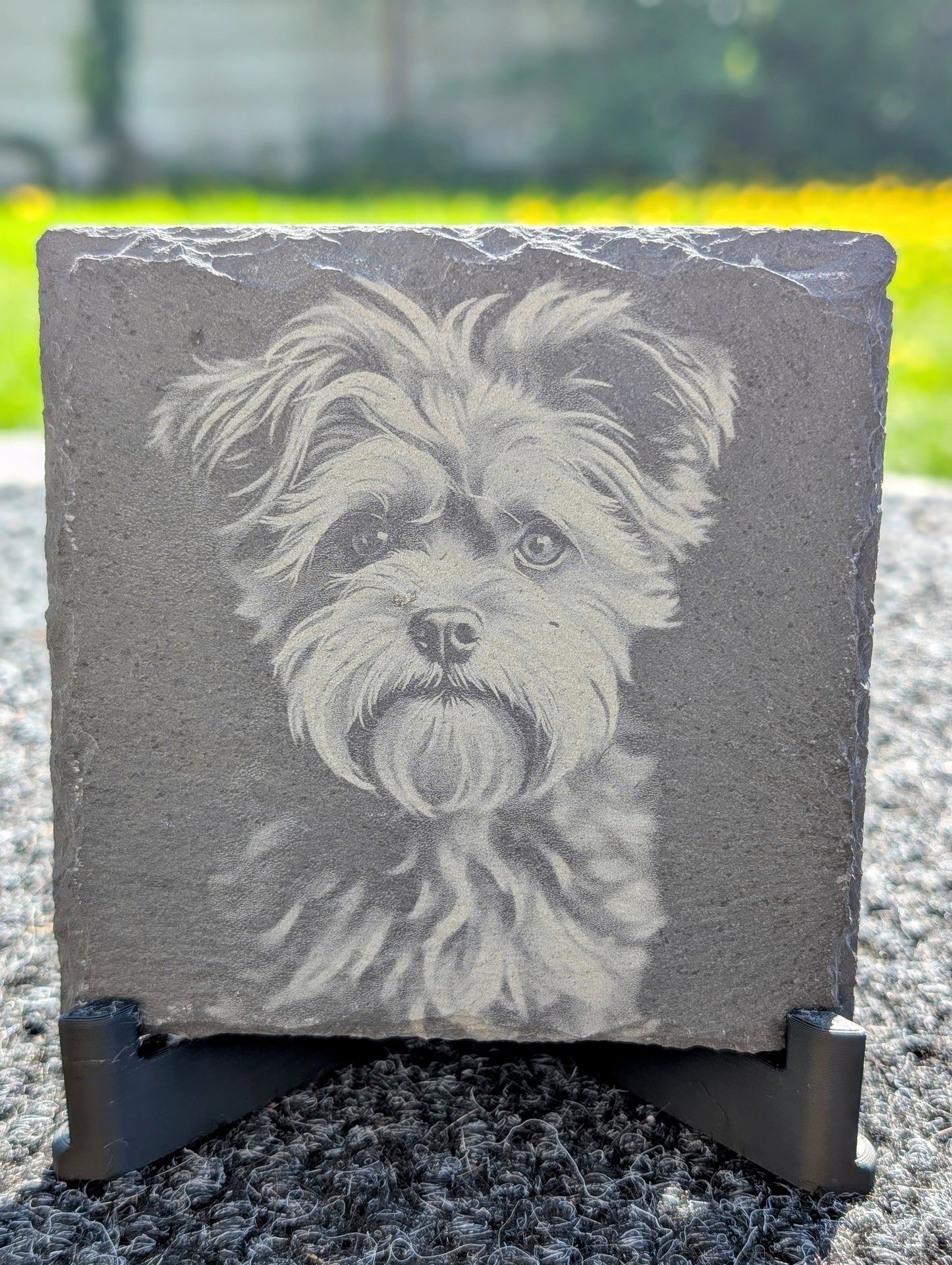 Custom Pet Portrait Engraved Slate Coaster – Upload Your Photo  Personalized Gift