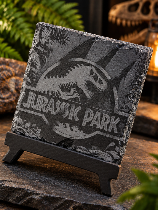 Engraved Slate Coaster - Jurassic Claw Mark Edition