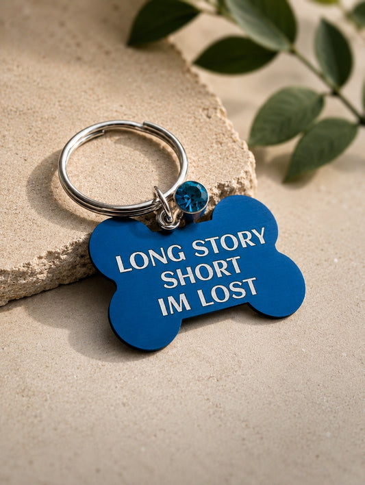 Funny Dog Tags – Not Your Usual Dog Tag | Colourful Pet Tags in Bone, Circle & Heart Shapes + Charm | Personalised Engraved Tag
